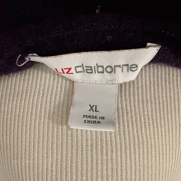 Liz Claiborne XL Purple Sequin Sweater Holiday Fall Winter Christmas - Picture 5 of 6